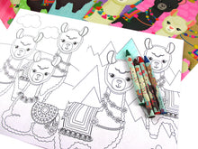 Load image into Gallery viewer, Llamas Coloring Books with Crayons Party Favors - Set of 6 or 12