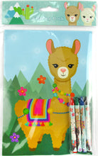 Load image into Gallery viewer, Llamas Coloring Books with Crayons Party Favors - Set of 6 or 12