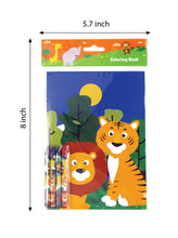 Load image into Gallery viewer, Zoo Jungle Safari Animals Coloring Books with Crayons Party Favors - Set of 6 or 12