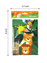 Load image into Gallery viewer, Zoo Jungle Safari Animals Coloring Books with Crayons Party Favors - Set of 6 or 12
