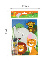 Load image into Gallery viewer, Zoo Jungle Safari Animals Coloring Books with Crayons Party Favors - Set of 6 or 12
