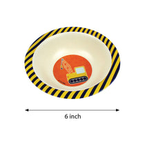 Load image into Gallery viewer, TINYMILLS 5-Piece Eco-Friendly Plant Fiber Dinnerware Set with Construction Trucks Design