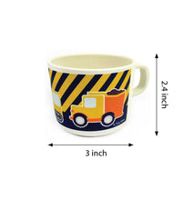 Load image into Gallery viewer, TINYMILLS 5-Piece Eco-Friendly Plant Fiber Dinnerware Set with Construction Trucks Design