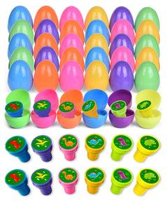 Easter Eggs with Dinosaur Stampers- 36 Pack