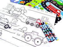 Load image into Gallery viewer, Transportation Vehicles Trains and Construction Coloring Books - Set of 6 or 12