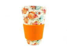 Load image into Gallery viewer, Eco-Friendly Reusable Plant Fiber 14 oz Travel Mug with Fall Harvest Pumpkin Design