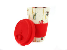 Load image into Gallery viewer, Eco-Friendly Reusable Plant Fiber 14 oz Travel Mug with Christmas Vintage Red Truck Barnyard Style Design