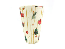 Load image into Gallery viewer, Eco-Friendly Reusable Plant Fiber 14 oz Travel Mug with Christmas Vintage Red Truck Barnyard Style Design