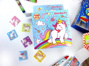 Unicorn Stickers 100 Stickers/Dispenser, Pack of 1, 6 or 12 Dispensers
