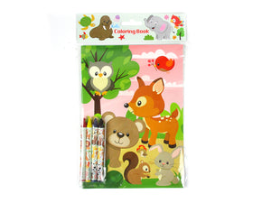 Animal Coloring Books with Crayons Party Favors - Set of 6 or 12