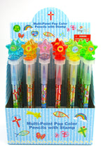 Load image into Gallery viewer, Religious Stackable Crayon with Stamper Topper