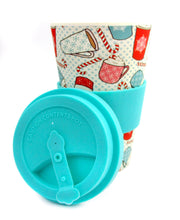Load image into Gallery viewer, Eco-Friendly Reusable Plant Fiber Holiday Travel Mug with Christmas Coffee Design