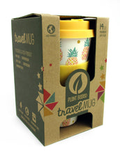 Load image into Gallery viewer, Eco-Friendly Reusable Plant Fiber Travel Mug with Tropical Pineapple Design