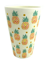 Load image into Gallery viewer, Eco-Friendly Reusable Plant Fiber Travel Mug with Tropical Pineapple Design