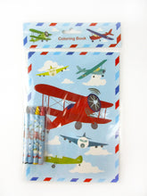 Load image into Gallery viewer, Airplane Coloring Books with Crayons Party Favors - Set of 6 or 12
