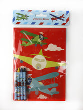 Load image into Gallery viewer, Airplane Coloring Books with Crayons Party Favors - Set of 6 or 12