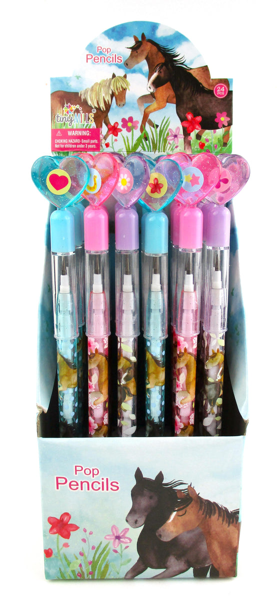 Horses Stackable Crayon with Stamper Topper – Tiny Mills®