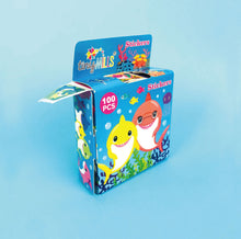 Load image into Gallery viewer, Shark Family Stickers 100 Stickers/Dispenser, Pack of 1, 6, 12 Dispensers