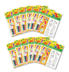 Dinosaurs Color-in Sticker Set with Markers