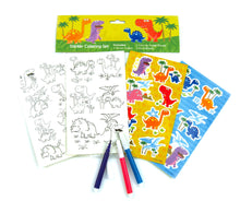 Load image into Gallery viewer, Dinosaurs Color-in Sticker Set with Markers