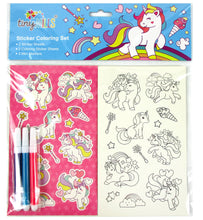 Load image into Gallery viewer, Unicorn Color-in Sticker Set with Markers