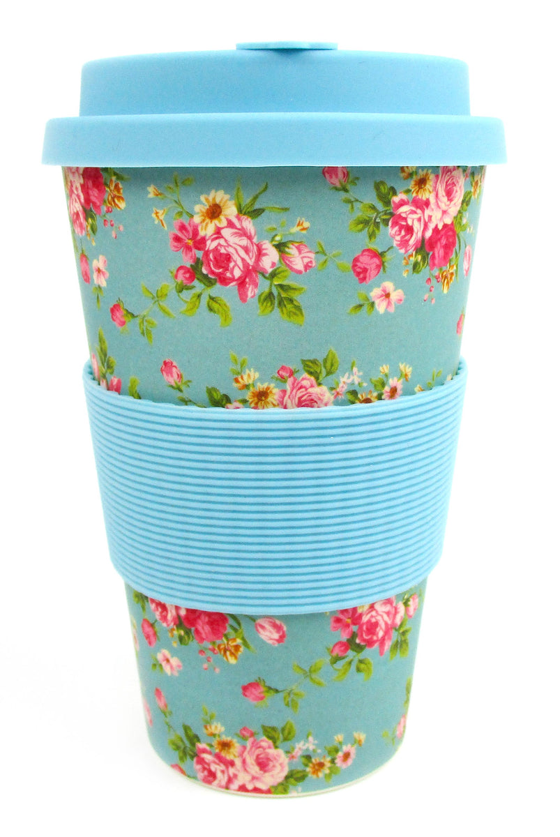 Blue Floral Coffee Tumbler