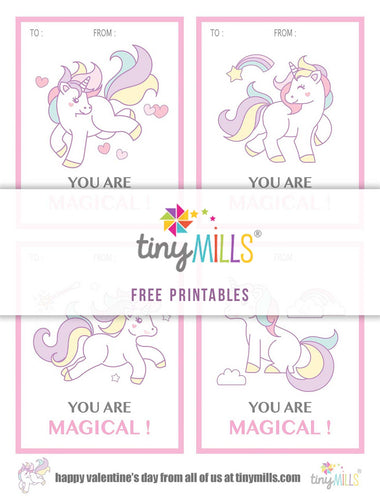 Free Printable Valentine's Day Cards - Magical Unicorn