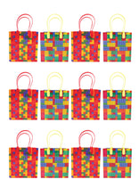 Load image into Gallery viewer, Building Blocks Brick Party Favor Bags Treat - Set of 6 or 12