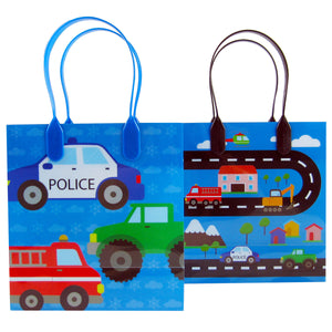Cars Fire Trucks Transportation Party Favor Bags Treat Bags - Set of 6 or 12