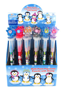 Penguin Stackable Crayon with Stamper Topper