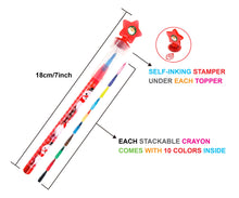 Load image into Gallery viewer, Christmas Stackable Crayon with Stamper Topper