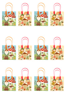 Garden Gnome Party Favor Treat Bags - Set of 6 or 12