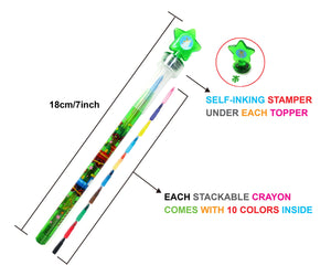 Train Stackable Crayon with Stamper Topper