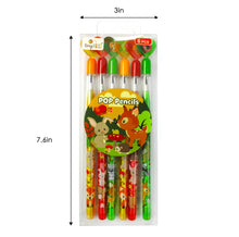 Load image into Gallery viewer, Woodland Animals Stackable Multi Point Pencils - Set of 6