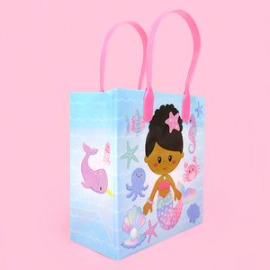 Rainbow Mermaid Party Favor Treat Bags - Set of 6 or 12