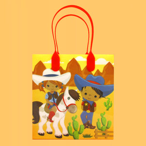 Black Cowboy & Cowgirl Party Favor Treat Bags - Set of 6 or 12