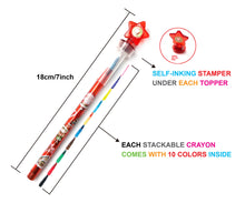 Load image into Gallery viewer, Vintage Rustic Christmas Stackable Crayon with Stamper Topper