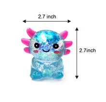 Load image into Gallery viewer, 12 Pc Glitter Axolotl Squishy Toys Display – Kids Party Favors &amp; Prizes