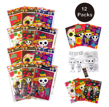 Load image into Gallery viewer, Day of the Dead Coloring Books with Crayons Party Favors - Set of 6 or 12