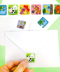 Animal Stickers 100 Stickers/Dispenser, Pack of 1, 6 or 12 Dispensers