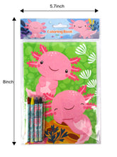 Load image into Gallery viewer, Axolotl Coloring Books with Crayons Party Favors - Set of 6 or 12