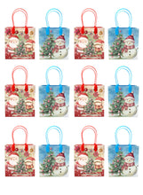 Load image into Gallery viewer, Vintage Rustic Christmas Party Favor Treat Bags - Set of 6 or 12
