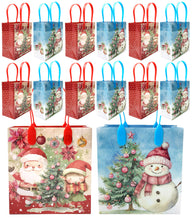 Load image into Gallery viewer, Vintage Rustic Christmas Party Favor Treat Bags - Set of 6 or 12