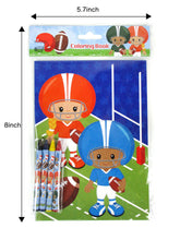 Load image into Gallery viewer, Football Coloring Books with Crayons Party Favors - Set of 6 or 12