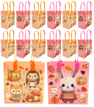 Load image into Gallery viewer, Autumn Cozy Animal Party Favor Treat Bags - Set of 6 or 12