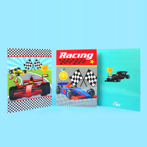 Race Car Coloring Books with Crayons Party Favors - Set of 6 or 12