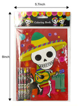 Load image into Gallery viewer, Day of the Dead Coloring Books with Crayons Party Favors - Set of 6 or 12