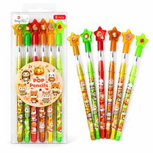 Load image into Gallery viewer, Cozy Autumn Animals Stackable Multi Point Pencils - Set of 6