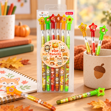 Load image into Gallery viewer, Cozy Autumn Animals Stackable Multi Point Pencils - Set of 6
