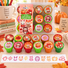 Load image into Gallery viewer, Cozy Autumn Animals Stamp Kit